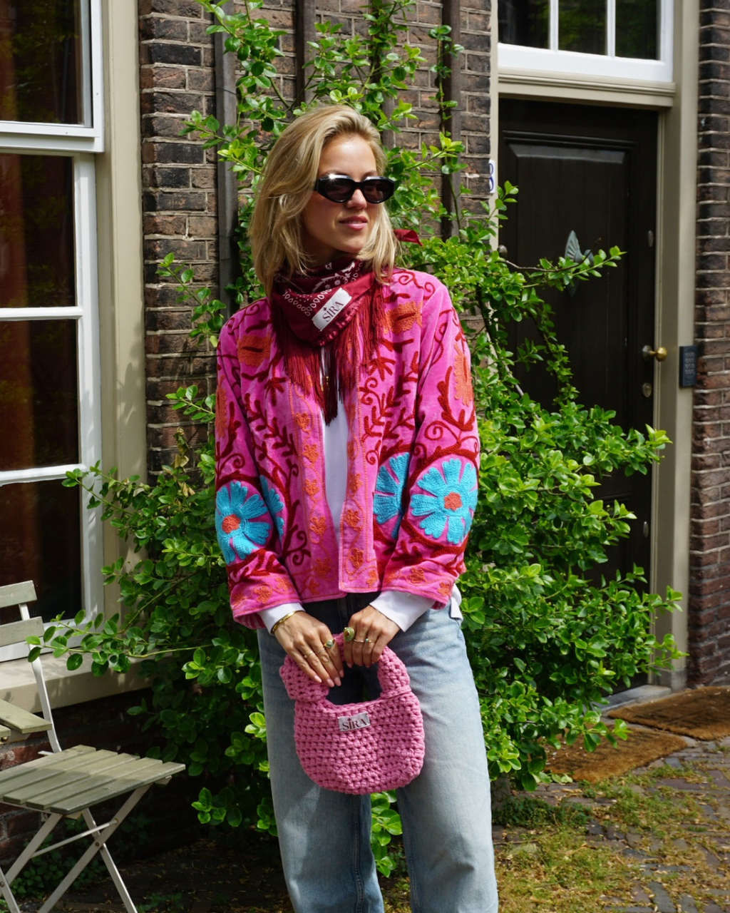 Suzani Velvet Jacket - Fuchsia Pink