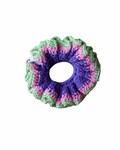 Bloom crochet scrunchie - Groen/roze/paars