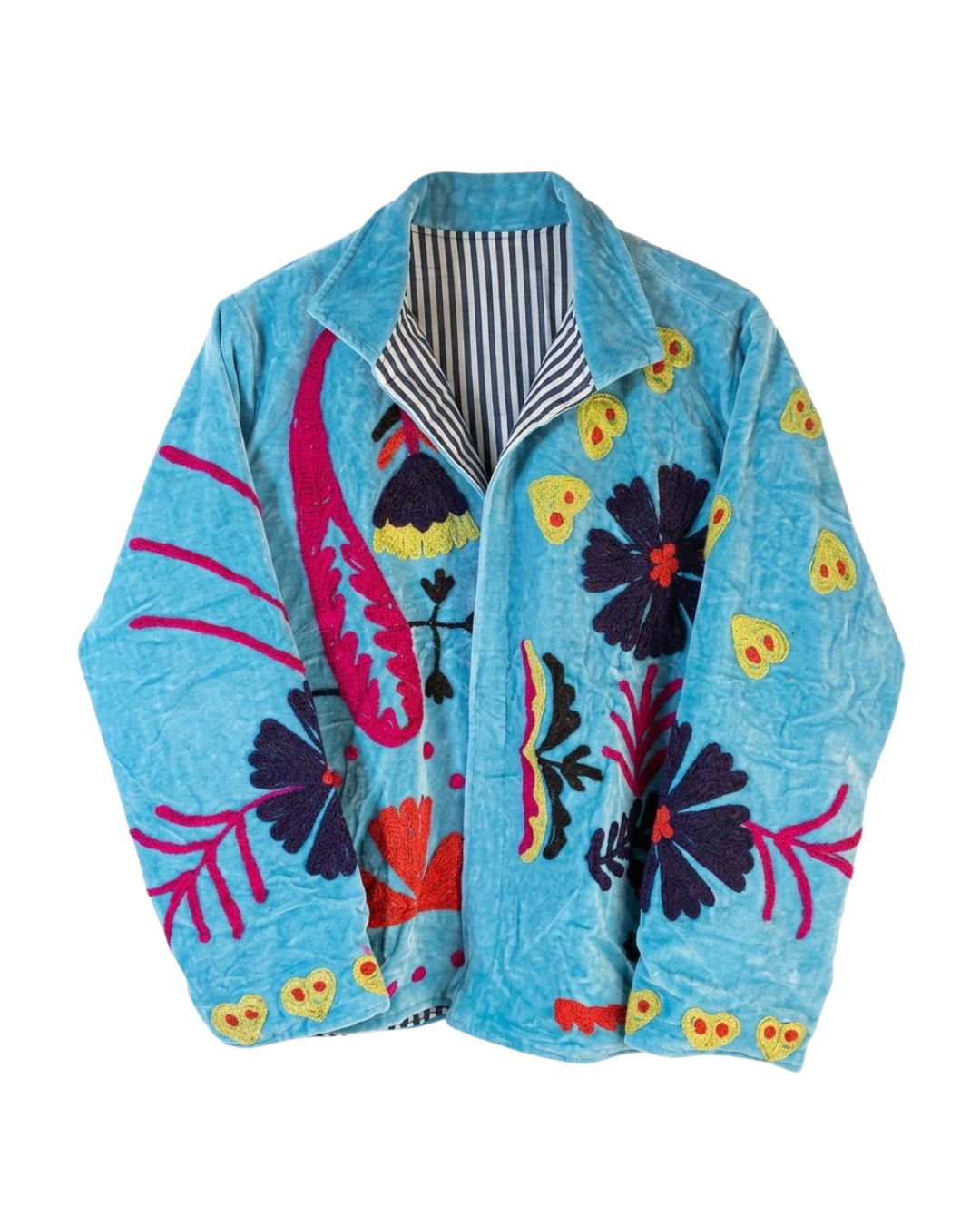 Suzani Velvet Jacket - Bright blue
