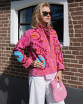 Suzani Velvet Jacket - Fuchsia Pink