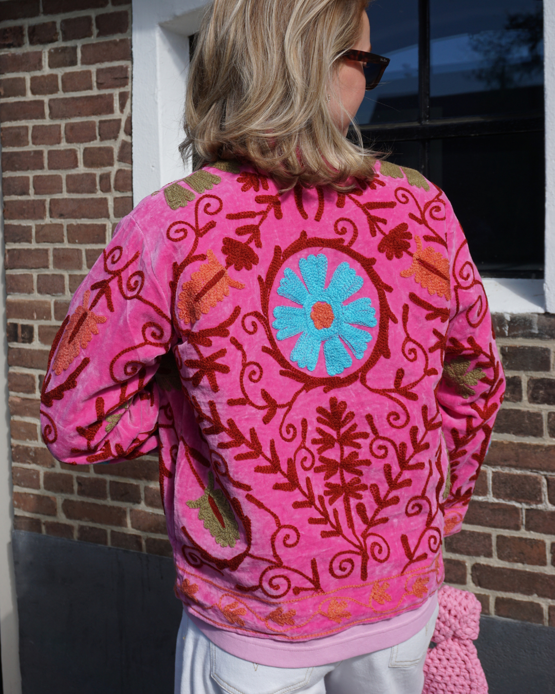 Suzani Velvet Jacket - Fuchsia Pink