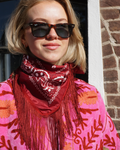 Nila Fringe bandana - Donkerrood