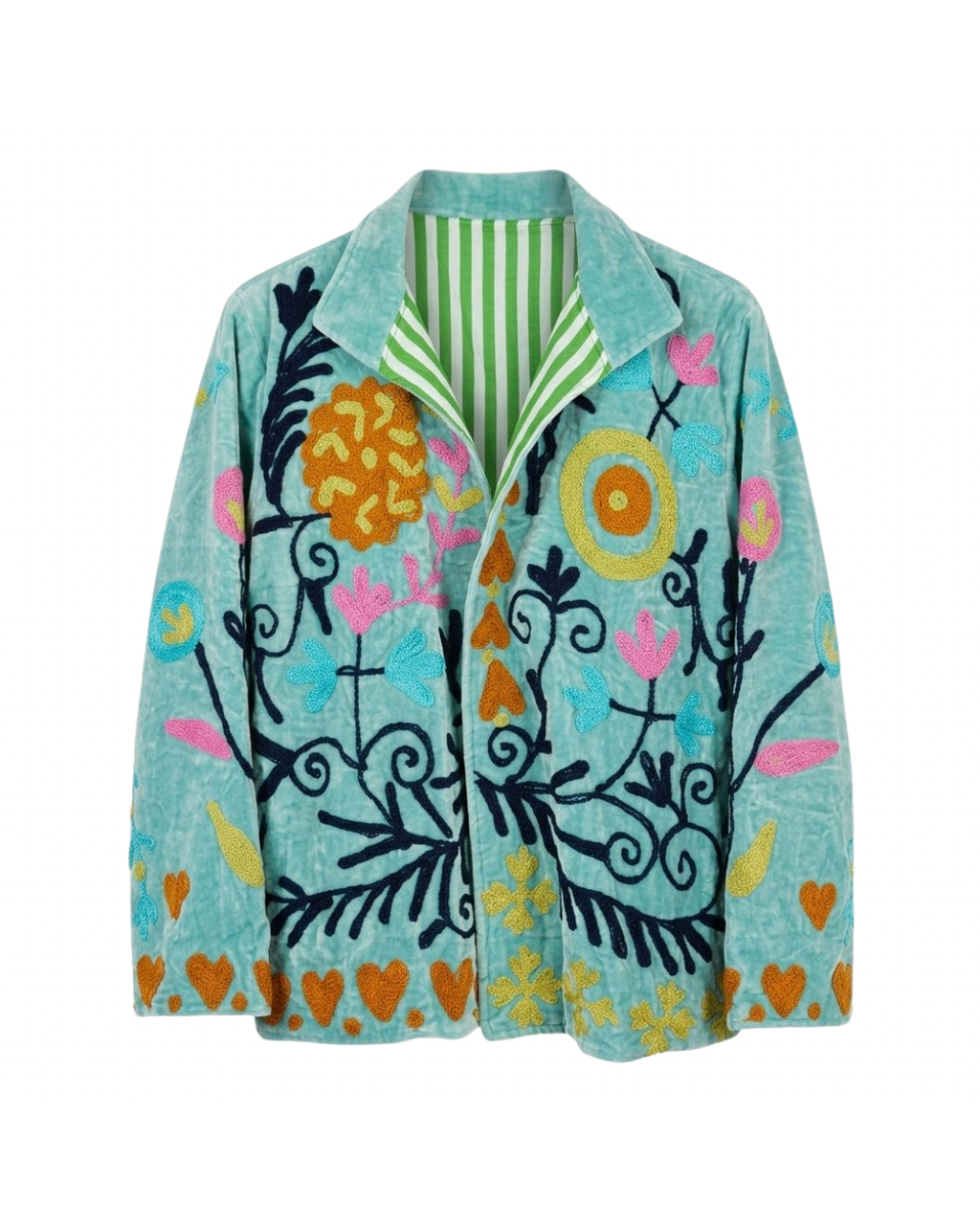 Suzani Velvet Jacket - Minty blue
