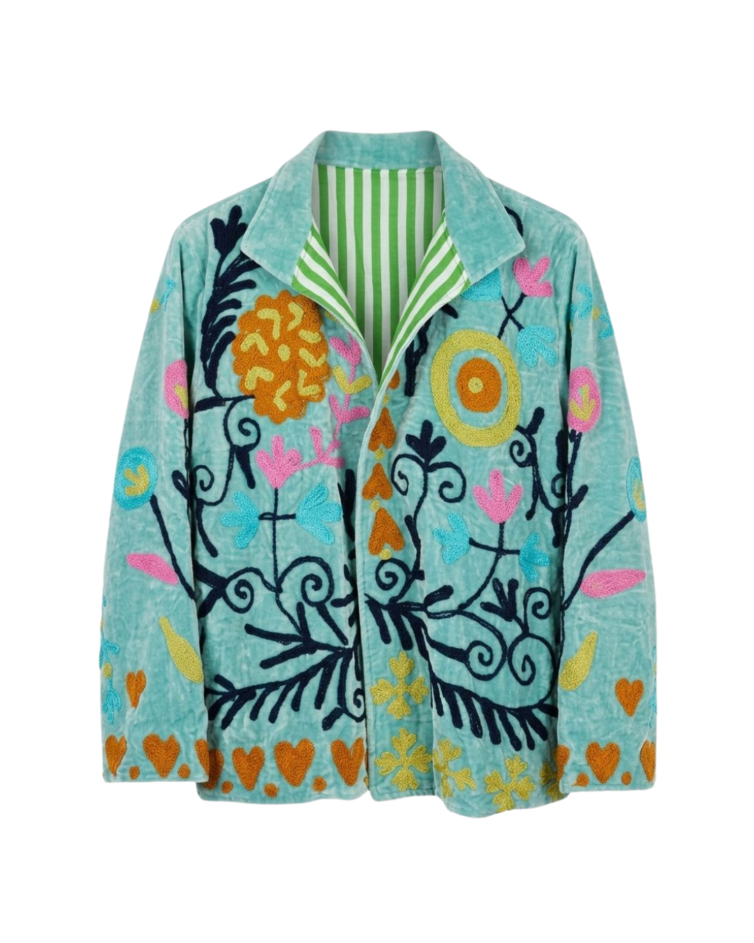 Suzani Velvet Jacket - Minty blue