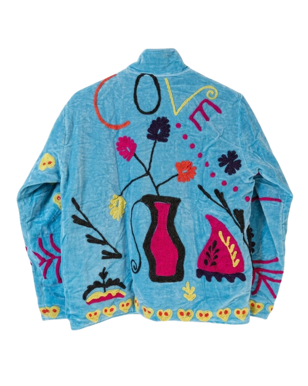 Suzani Velvet Jacket - Bright blue