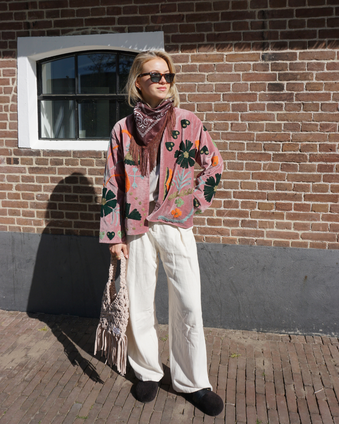 Suzani Velvet Jacket - Powder pink