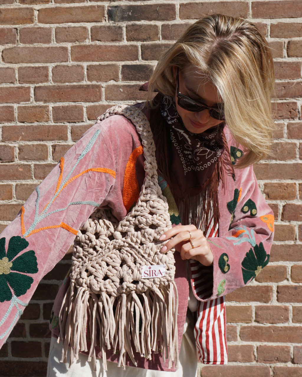 Kira fringe bag - Beige