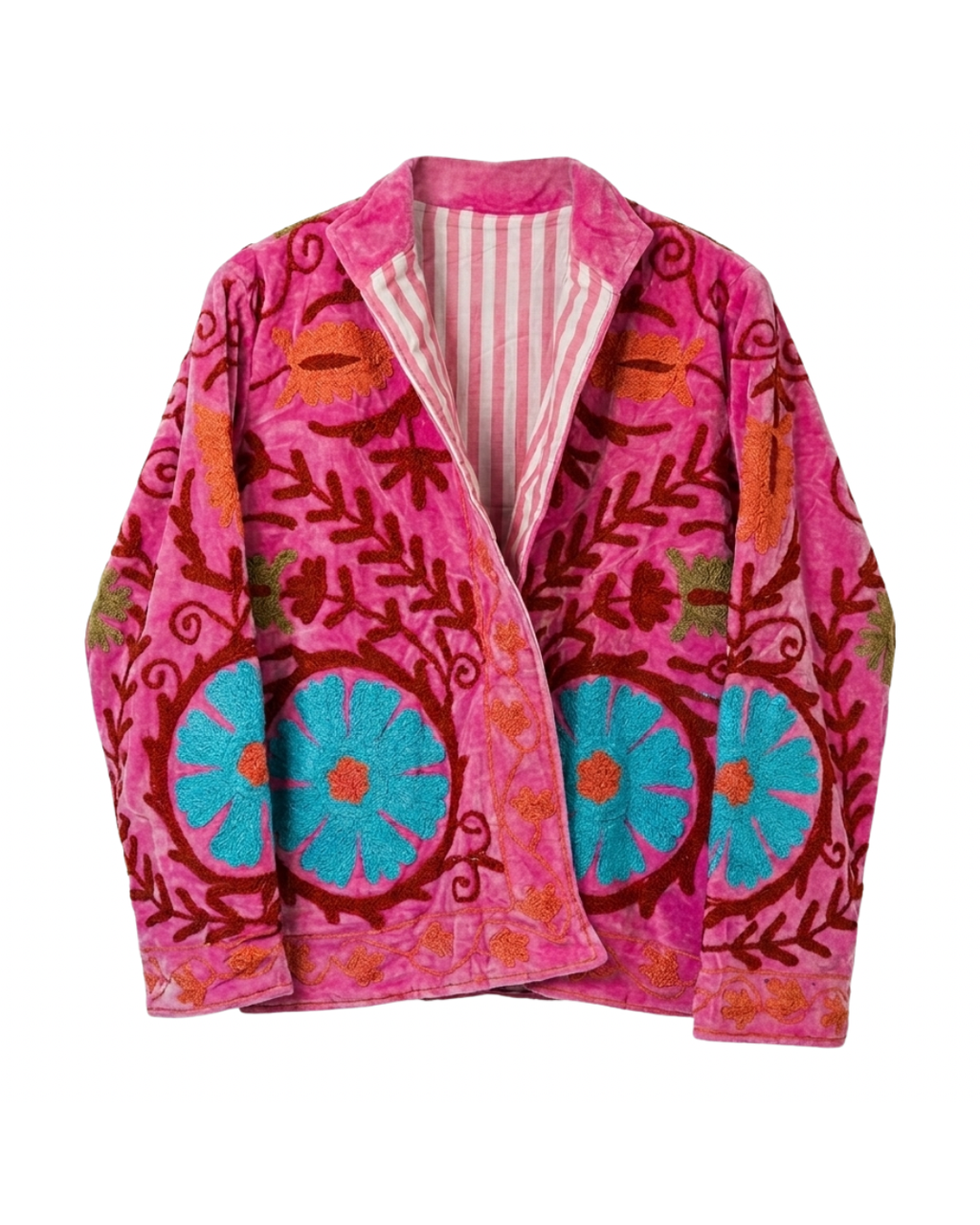 Suzani Velvet Jacket - Fuchsia Pink