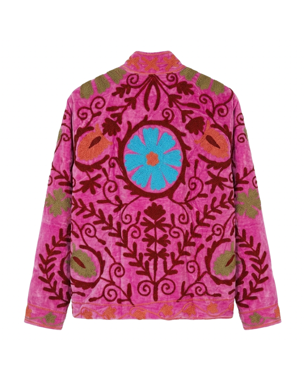 Suzani Velvet Jacket - Fuchsia Pink
