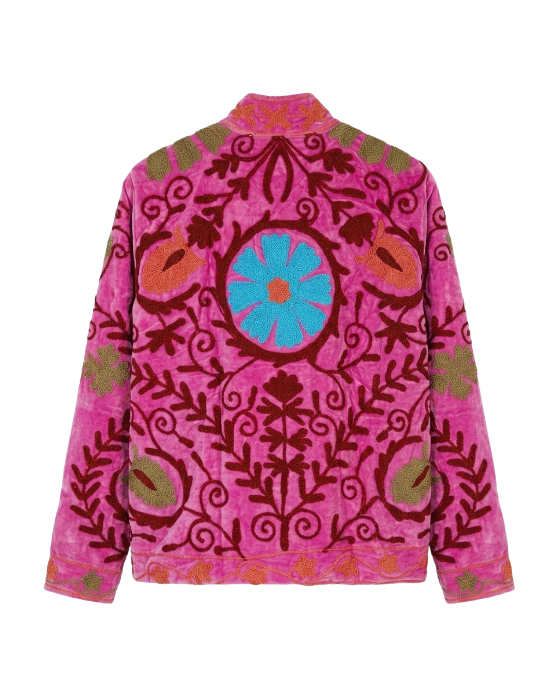 Suzani Velvet Jacket - Fuchsia Pink